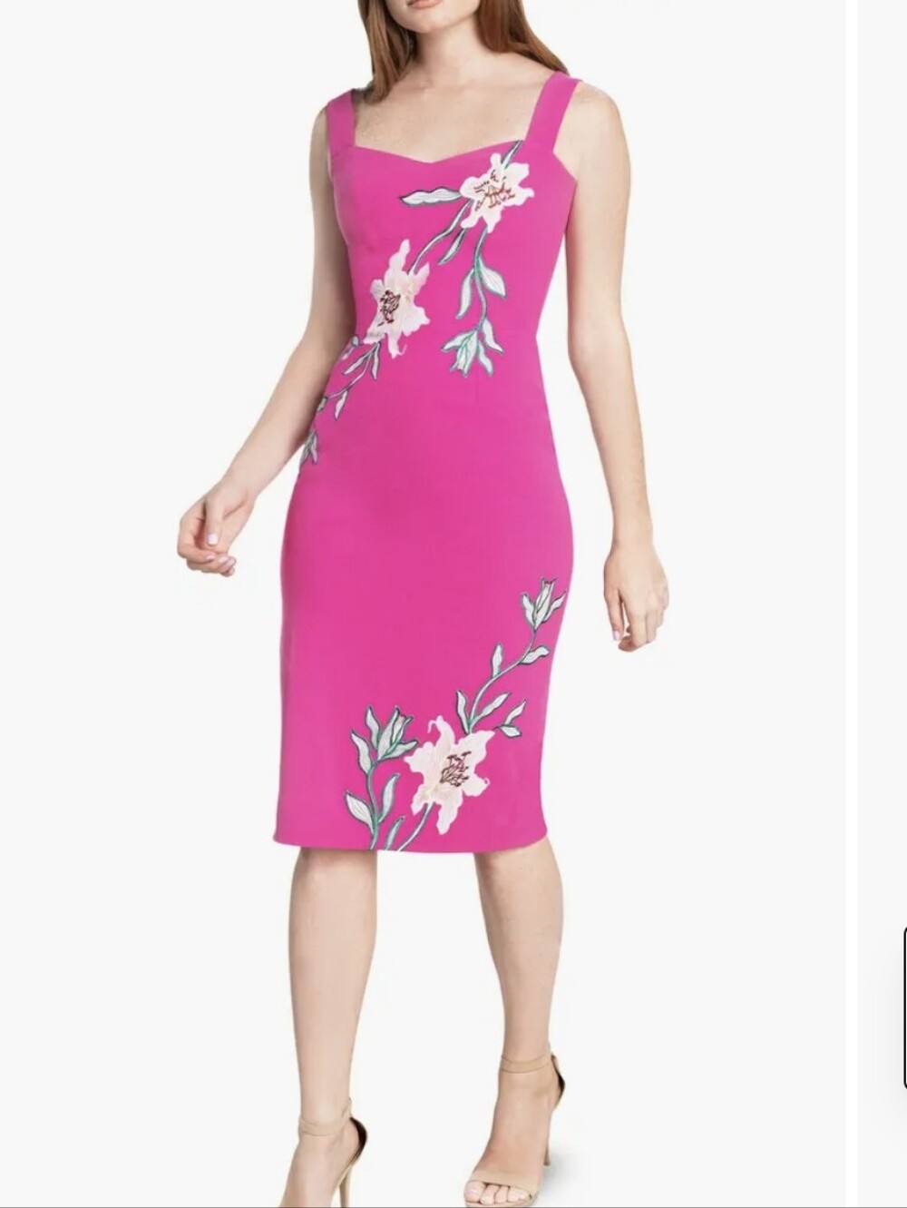 NWT DTP Dress The Population Nicole Floral Sweetheart Neck Cocktail Dress L